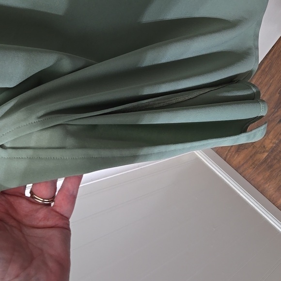 H&M Slip Midi Dress Adjustable Thin Straps Womens Large Sage Green - Picture 3 of 5